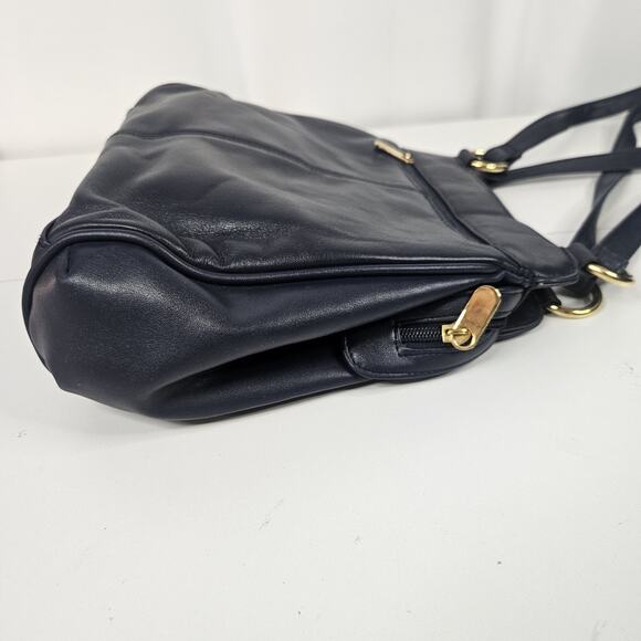 Worthington | Bags | Vintage Worthington Navy Blue Leather  Vintage Worthington Navy Blue Leather Lambskin Shoulder Bag Purse Classic 90s
